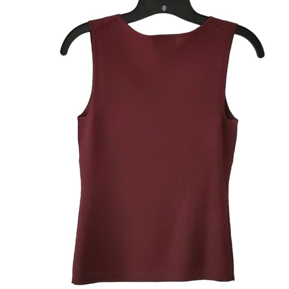 Ann Taylor Loft Embellished Sleeveless Surplice V-neck Top | NWOT | XSP | Maroon - Picture 3 of 8
